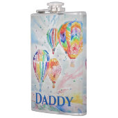 Hete Luchtballon Papa kleurrijke Waterverf Mok Heupfles (Links)