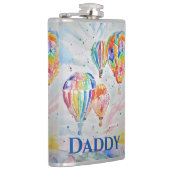 Hete Luchtballon Papa kleurrijke Waterverf Mok Heupfles (Rechts)