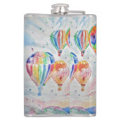 Hete Luchtballon Papa kleurrijke Waterverf Mok Heupfles (Achterkant)