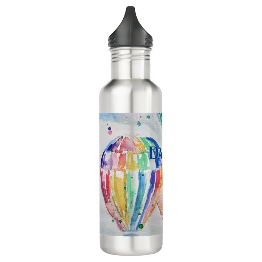 Hete Luchtballon Papa kleurrijke Waterverf Mok Waterfles (Links)