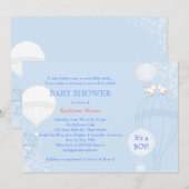 Hete Luchtballon Pastel Blauw Het is een Boy Baby  Kaart (Voorkant / Achterkant)