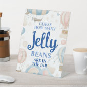 Hete luchtballon raden hoeveel gelei bonen reclamebord met voetstuk (Insitu)