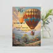  Hete Luchtballon Reizen Pensioen Partij Kaart (Staand voorkant)