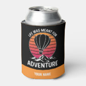 Hete Luchtballon  Retro Zonsondergang Avontuur Blikjeskoeler (Blikje Voorkant)