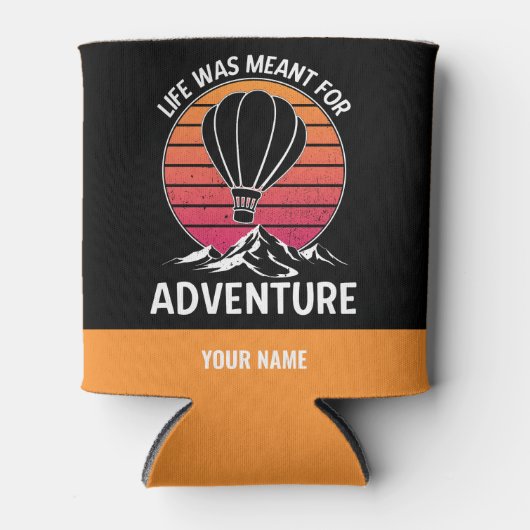 Hete Luchtballon  Retro Zonsondergang Avontuur Blikjeskoeler (Voorkant)