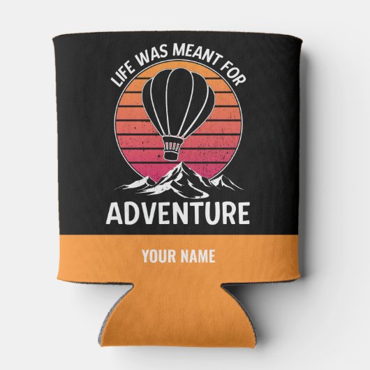 Hete Luchtballon  Retro Zonsondergang Avontuur Blikjeskoeler (Achterkant)