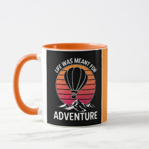 Hete Luchtballon Retro Zonsondergang Avontuur Mok