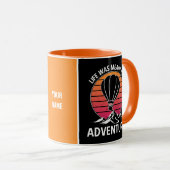 Hete Luchtballon Retro Zonsondergang Avontuur Mok (Voorkant rechts)