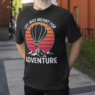 Hete Luchtballon Retro Zonsondergang Avontuur T-shirt
