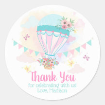 Hete Luchtballon Ronde Favor Sticker