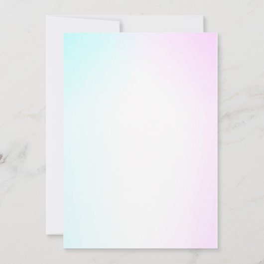 Hete Luchtballon Roze Blauw Schattige Geslacht ont Kaart (Achterkant)