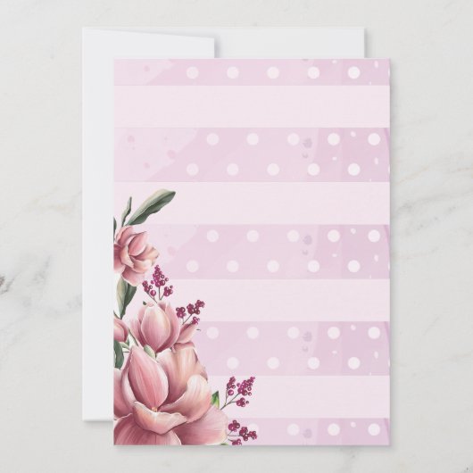 Hete Luchtballon Roze Bloemen Eerste Verjaardag Kaart (Achterkant)