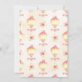 Hete Luchtballon Roze Gouden Gele Pijlen Rozen Kaart (Achterkant)