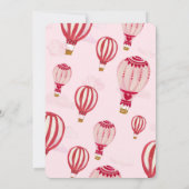 Hete Luchtballon Roze Rood 1e Verjaardag Kaart (Achterkant)