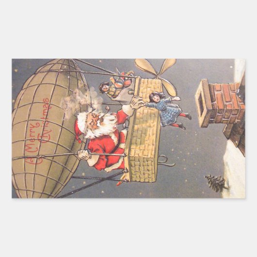 Hete Luchtballon Santa Claus  Sticker (Voorkant)