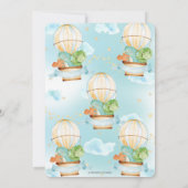 Hete Luchtballon Schattigee Dinosaurussen Boy Baby Kaart (Achterkant)