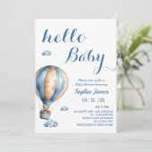 Hete luchtballon - Schattigee teddybeer Baby showe Kaart (Staand voorkant)