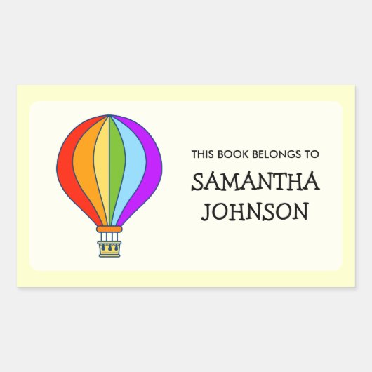 Hete luchtballon schoolboek label stickers (Voorkant)