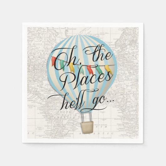 Hete Luchtballon Servet Baby shower Boy (Voorkant)