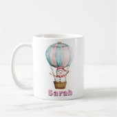 Hete Luchtballon Snowman Aangepaste Naam Kerstmis Koffiemok (Links)