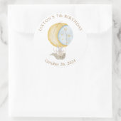Hete Luchtballon Sterren Verjaardag Classic Ronde Sticker (Tas)