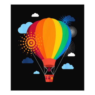 Hete Luchtballon T-shirt Hete Luchtballon Rides Fe Foto Afdruk