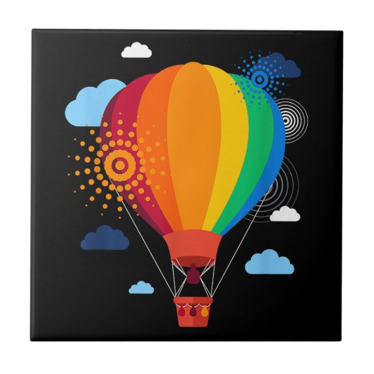 Hete Luchtballon T-shirt Hete Luchtballon Rides Fe Tegeltje (Voorkant)