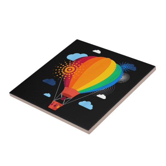 Hete Luchtballon T-shirt Hete Luchtballon Rides Fe Tegeltje (Zijkant)