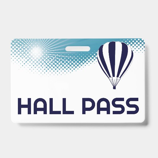 Hete Luchtballon Teacher Hall Pass Badge (Voorzijde)