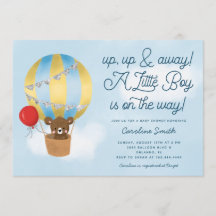 Hete Luchtballon Teddy Bear Blauw Baby shower