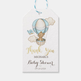 Hete Luchtballon Teddy Bear Cloud Bird Baby shower Cadeaulabel
