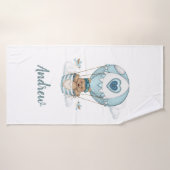 Hete Luchtballon Teddy Bear Cloud Bird Badhanddoek (Badhanddoek)