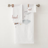 Hete Luchtballon Teddy Bear Clouds Baby shower Bad Handdoek (Insitu)