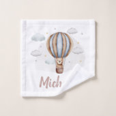 Hete Luchtballon Teddy Bear Clouds Baby shower Bad Handdoek (Wasdoekje)