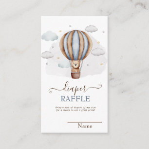 Hete Luchtballon Teddy Bear Clouds Baby shower Informatiekaartje