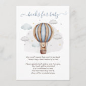 Hete Luchtballon Teddy Bear Clouds Baby shower Informatiekaartje (Voorkant)