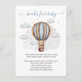 Hete Luchtballon Teddy Bear Clouds Baby shower Informatiekaartje