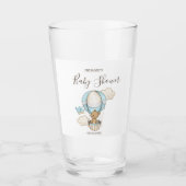 Hete Luchtballon Teddy Bear Clouds Bird Baby showe Glas (Voorkant)