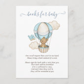 Hete Luchtballon Teddy Bear Clouds Bird Baby showe Informatiekaartje (Voorkant)