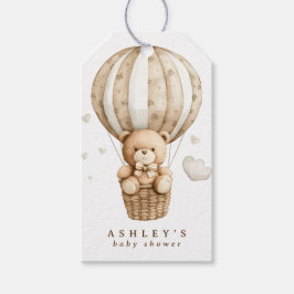 Hete luchtballon teddybeer Baby shower Cadeaulabel