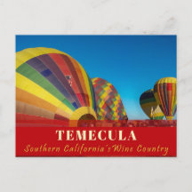 Hete Luchtballon Temecula Briefkaart Wijnland