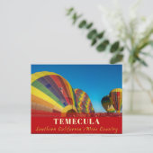 Hete Luchtballon Temecula Briefkaart Wijnland (Staand voorkant)