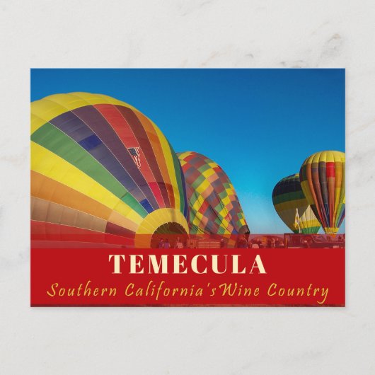 Hete Luchtballon Temecula Briefkaart Wijnland (Voorkant)