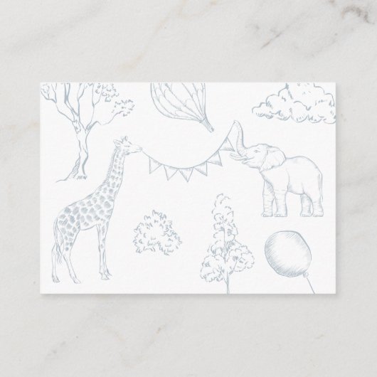 Hete luchtballon toile baby shower Boeken voor Bab Informatiekaartje (Achterkant)