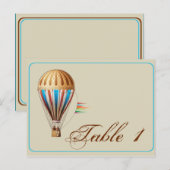 Hete Luchtballon Trouwtafelnummer Briefkaart (Voorkant / Achterkant)