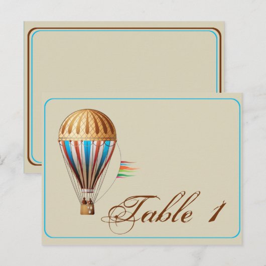 Hete Luchtballon Trouwtafelnummer Briefkaart (Voorkant / Achterkant)