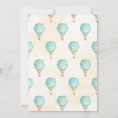 Hete Luchtballon Turquoise Goud Geel Aqua Kaart (Achterkant)