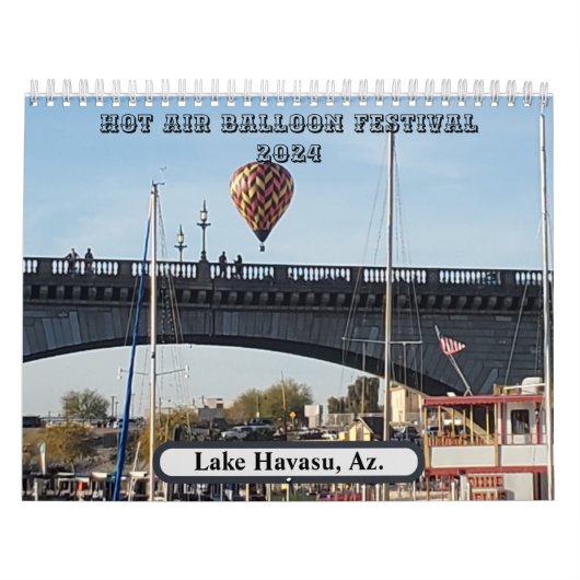Hete Luchtballon Twee pagina Medium Kalender, Wit Kalender (Hoes)