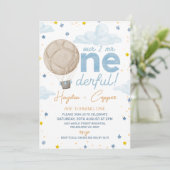 Hete Luchtballon Tweelingen Mr. Onederdful Verjaar Kaart (Staand voorkant)