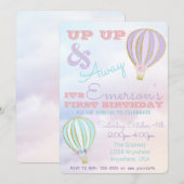 Hete luchtballon, up & away verjaardag kaart (Voorkant / Achterkant)